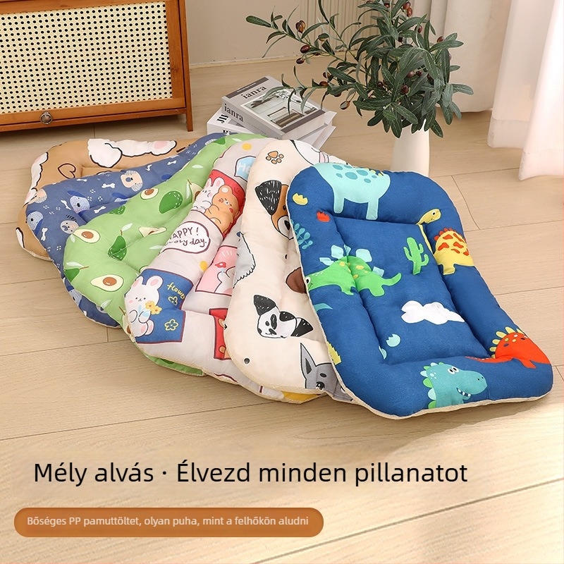Minden évszakban használható állatpárna, lélegző, puha pamut alátét alváshoz, macska- és kutyafekhely