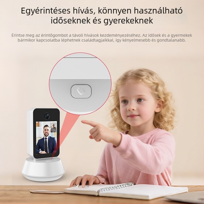 Kétirányú videóhívásos megfigyelő kamera, vezeték nélküli Wi‑Fi távoli felügyelet idős és babák számára