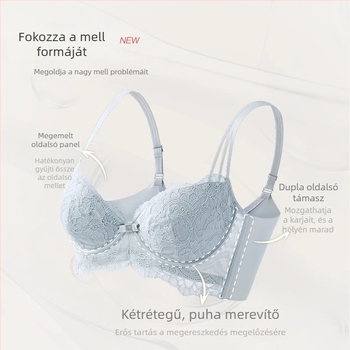 Nagyméretű csipkés Push-Up melltartó, anti-sagging, puha acélgyűrűvel