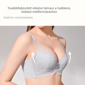 Nagyméretű csipkés Push-Up melltartó, anti-sagging, puha acélgyűrűvel