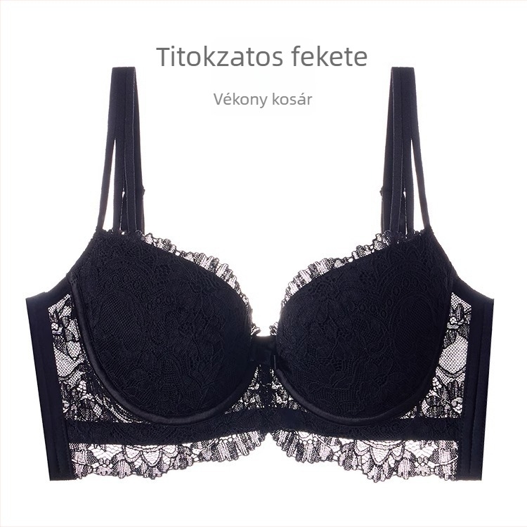 Nagyméretű csipkés Push-Up melltartó, anti-sagging, puha acélgyűrűvel
