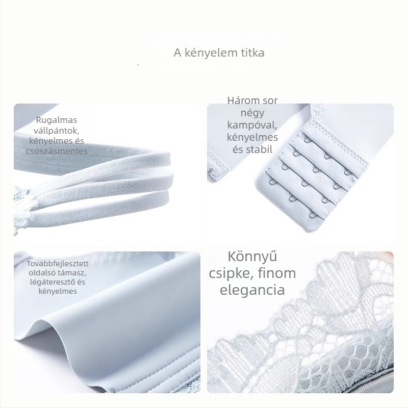 Nagyméretű csipkés Push-Up melltartó, anti-sagging, puha acélgyűrűvel