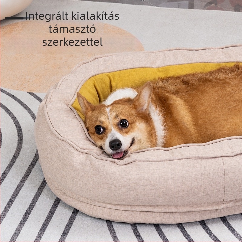 PP pamutból készült kutyaágy, levehető és mosógépben mosható huzattal, kis- és közepes testű kutyáknak