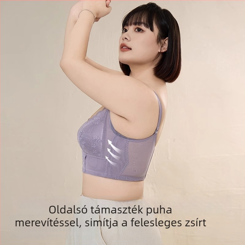 Langsha plusz méretű női melltartó csipkés push-up, anti-sag hatás, állítható hátpántokkal, nyári modell