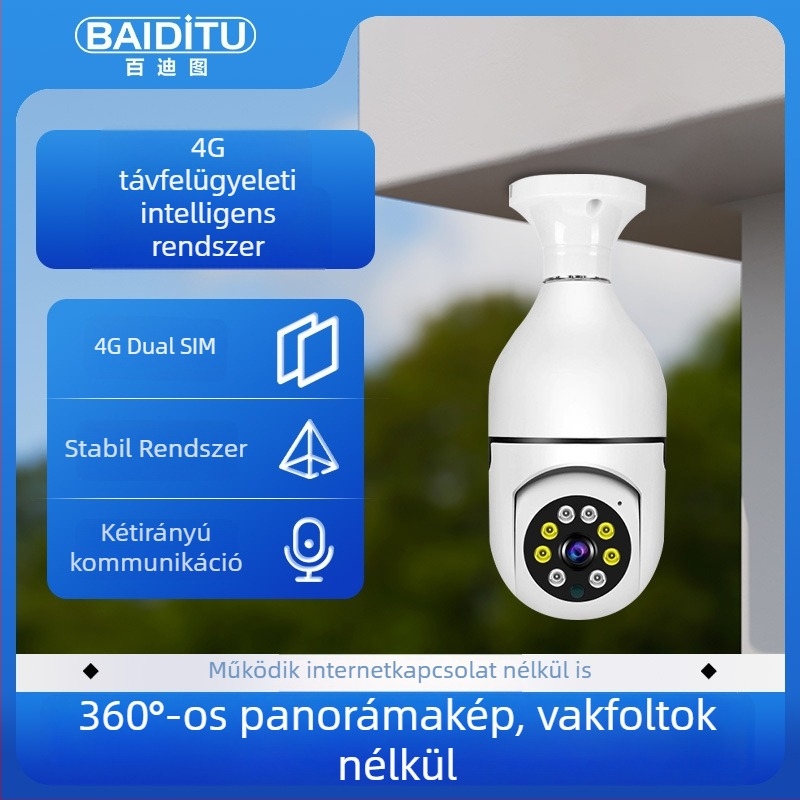 360°-os beltéri biztonsági kamera, 1080p, vezeték nélküli Wi‑Fi, távoli megfigyelés mobilalkalmazással, emberi követés