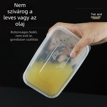 Egyszer használatos, átlátszó ételdoboz fedővel, szivárgásmentes, megerősített PP műanyagból, ételcsomagoláshoz