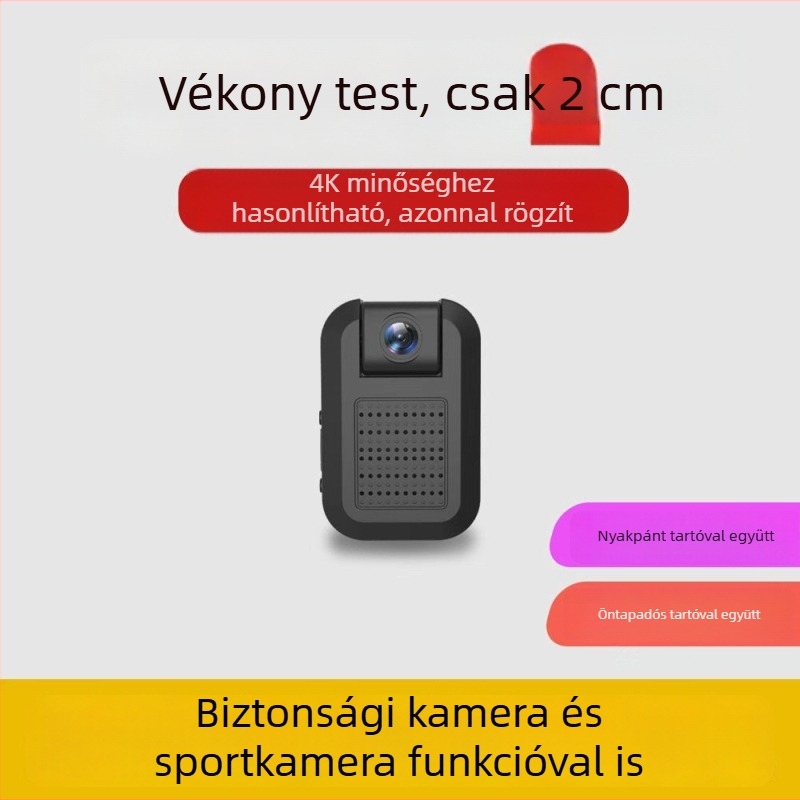 Hüvelykujjméretű Wi‑Fi kamera távoli megfigyeléshez, hordozható otthoni vezeték nélküli monitor, 1080p felvétel