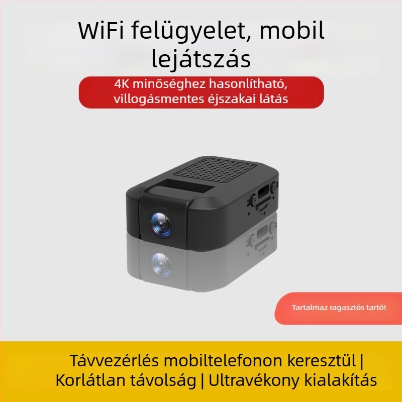 Hüvelykujjméretű Wi‑Fi kamera távoli megfigyeléshez, hordozható otthoni vezeték nélküli monitor, 1080p felvétel
