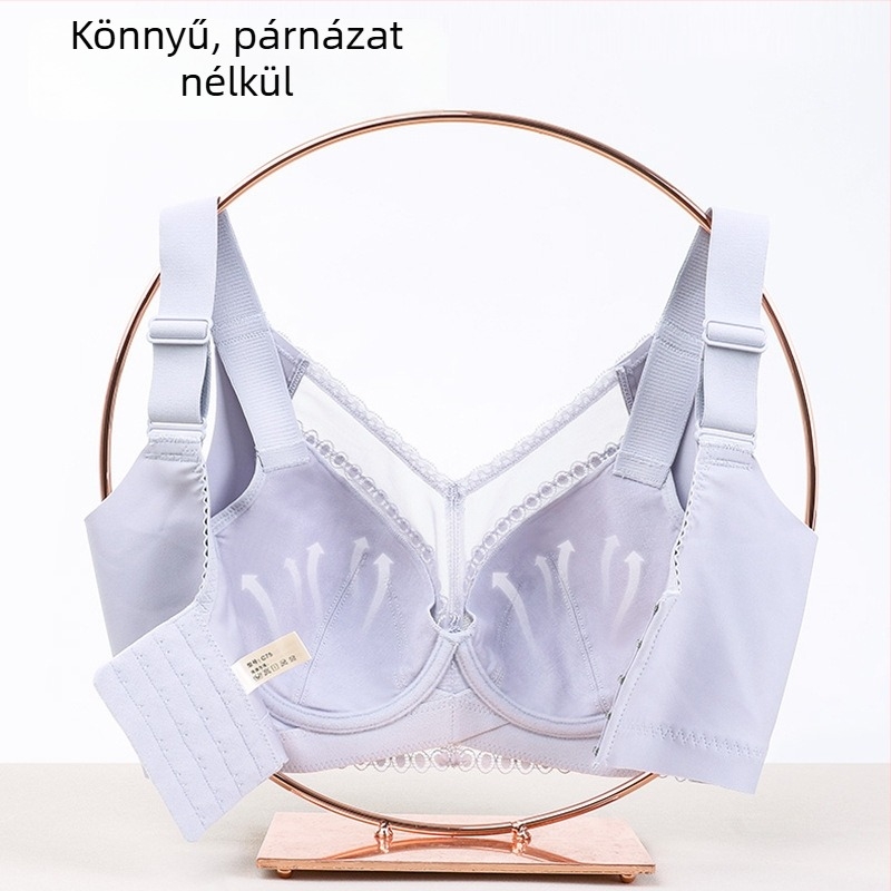 Csipkés minimizáló melltartó nagyobb méretekhez, vékony formázott kosár, oldalsó formázás, teljes kosár, állítható vállpántok, prémium támogatás