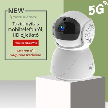 5G vezeték nélküli kamera, 1080p HD éjjellátás, duál-sáv Wi‑Fi, beltéri monitor távoli megtekintéshez