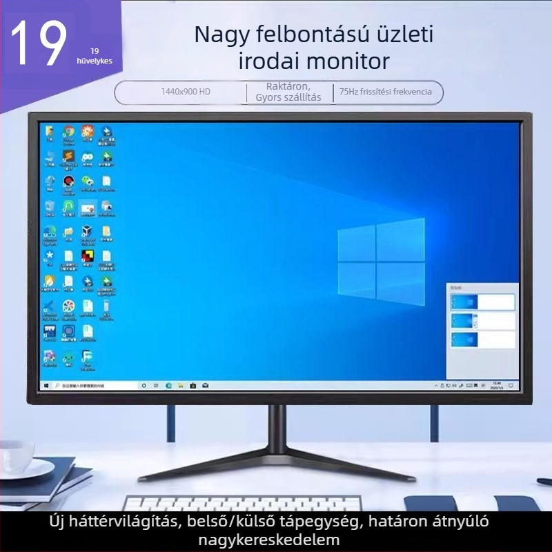 19 hüvelykes irodai LCD-monitor, 1440×900, 75 Hz, 1080p, kijelző dizájn