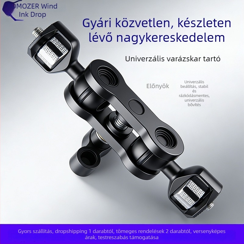 Többfunkciós univerzális alumínium mágikus kar 1/4-es menethez monitorhoz, világításhoz és mikrofonhoz – fotózás kiegészítő