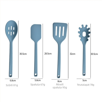 8 darabos szilikon konyhai eszköz készlet: spatulák és kanalak