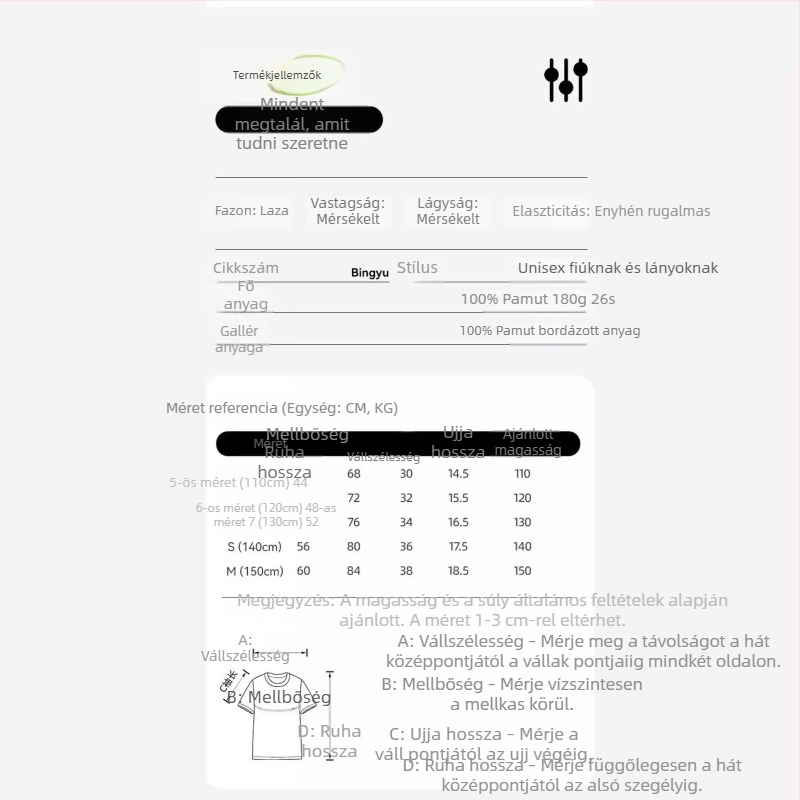 Gyerekeknek készült medve mintás 100% pamut rövid ujjú póló – uniszex, nyár 2024