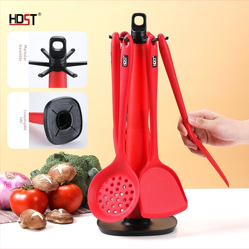 Szilikon spatula és konyhai eszközök készlete nem tapadó serpenyők számára: spatula sütéshez, perforált spatula és leveses kanál – élelmiszer-minőségű, hőálló