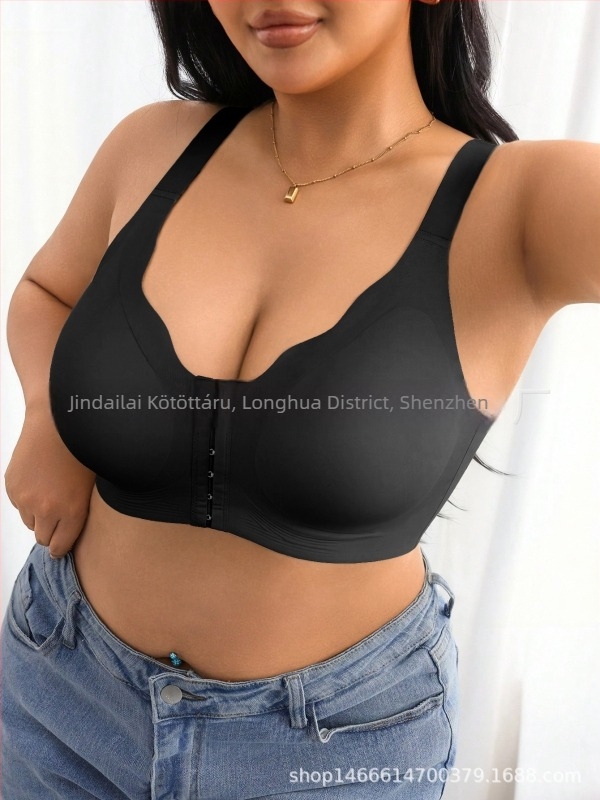 Plus-size varrat nélküli melltartó elöl záródó, vezeték nélküli, push-up, nőknek