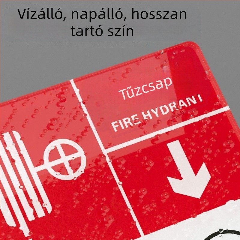Akril belső tűzvédelmi jelzőtáblák és tűzcsap jelzések