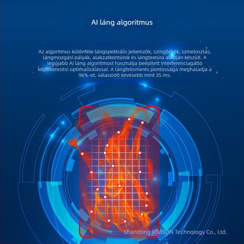 AI-alapú megfigyelő kamera füst- és tűzfelismeréssel, vizuális tűzriasztás és lángriasztó