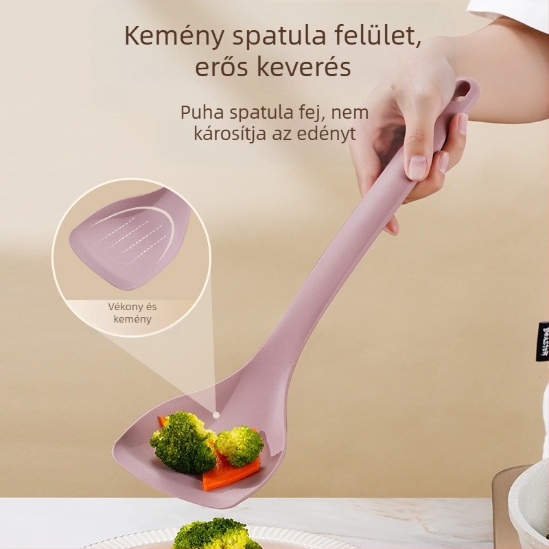 Szilikon főzőkanál és rizs spatula, hőálló, tapadásmentes, élelmiszer-minőség