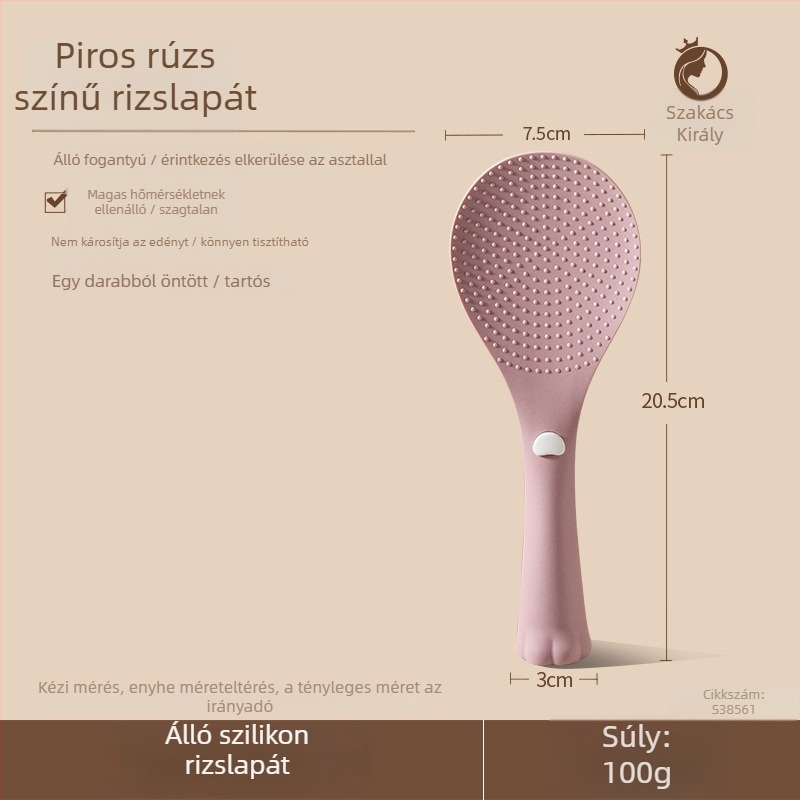 Szilikon főzőkanál és rizs spatula, hőálló, tapadásmentes, élelmiszer-minőség