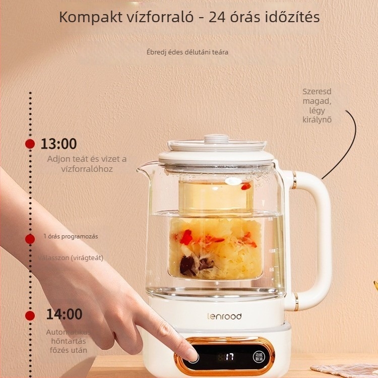 Linglu üveg elektromos vízforraló 0.8 L LR021 állítható hőmérséklettel