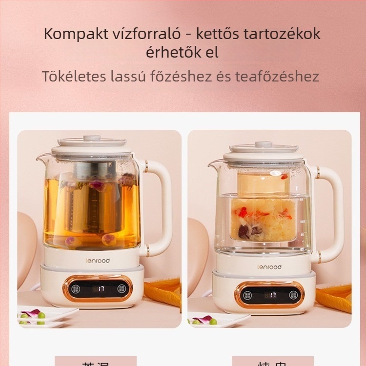 Linglu üveg elektromos vízforraló 0.8 L LR021 állítható hőmérséklettel