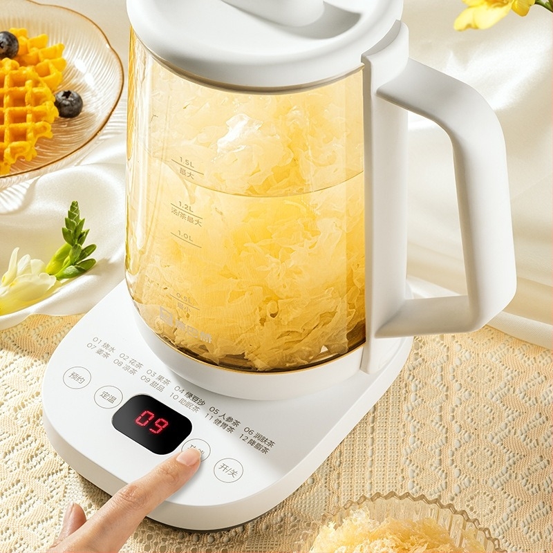 Konbach üveg egészségkanna dekokcióhoz és teához, digitális termosztáttal, érintéses vezérléssel, 1.5 L, 220V, modell Kyy-151