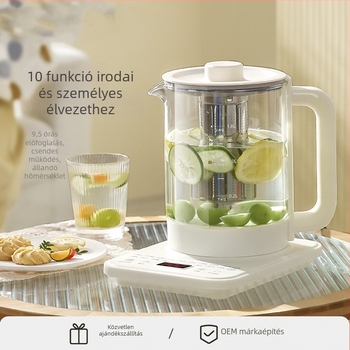 1,8 L automata egészségügyi edény háztartási használatra — boroszilikát üveg, multifunkcionális teafőző és növényi kivonatok készítő