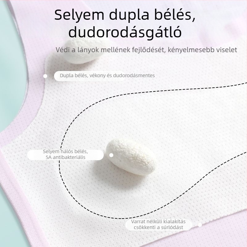 Légáteresztő mellény-stílusú edzőmelltartó 10–14 éves lányoknak, teljes kosár, varrás nélküli, viszkóz bélés, sportos mindennapi viselet