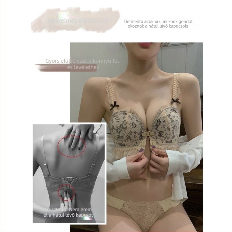 Dupla elülső záródású push-up melltartó latex csészékkel, levehető vállpántokkal, két hordozási mód kis mellekhez, strapless lehetőség