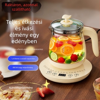 Otthoni használatra tervezett egészségkanna, üvegből készült virágos teáskanna, többfunkciós, szétválasztható egészség-kupával, kompakt elektromos teáskanna, ajándék