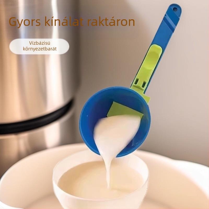 Fehérje por mérőkanál tölcsérrel, szivárgásmentes, rendetlenkedés nélkül