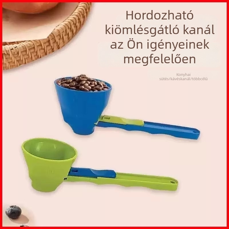 Fehérje por mérőkanál tölcsérrel, szivárgásmentes, rendetlenkedés nélkül