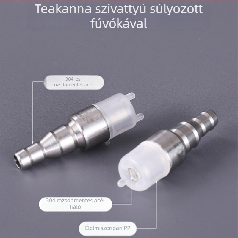 Rozsdamentes acélból készült súlyozott vízellátó cső teáskészlethez, automatikus szívással és pumpa tömlőcsatlakozókkal