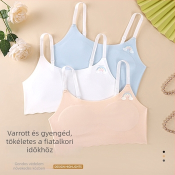 Lányok edző melltartó teljes kosár, 1. szakasz, Ice Silk anyag, fix dupla pántok
