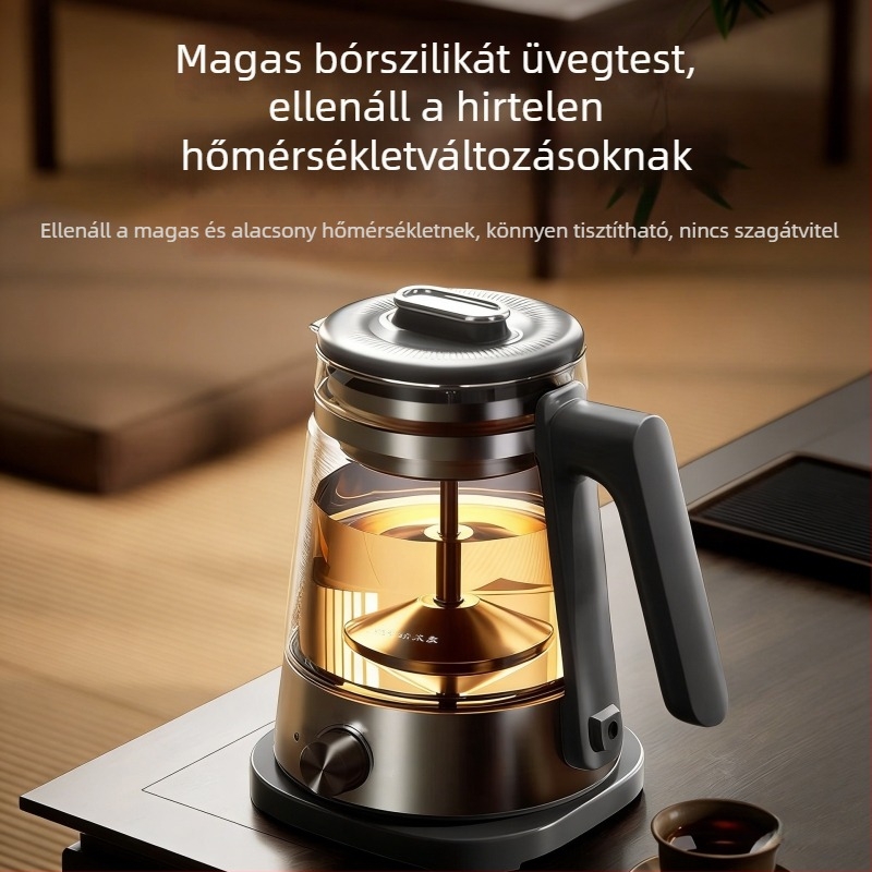 Mai zhuo üvegből készült elektromos teáskanna, modell Hx–zcq048, új modell otthoni és irodai használatra, gőzpermetes rendszerrel, nagy kapacitás 1–1,5 l