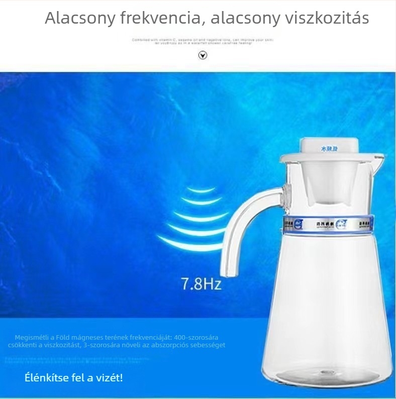 Alacsony frekvenciájú vízforraló kanna 7,8 Hz a kis molekulájú vízhez, 2,3 L kapacitás, érintéses digitális vezérlés, PC műanyag test.