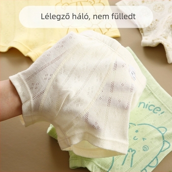 Gyerekeknek készült légáteresztő hálós alsóneműk, vékony nyári uniszex boxerek, közepes–nagy méret, pamutkeverék