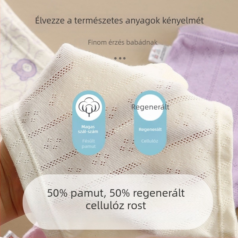 Gyerekeknek készült légáteresztő hálós alsóneműk, vékony nyári uniszex boxerek, közepes–nagy méret, pamutkeverék