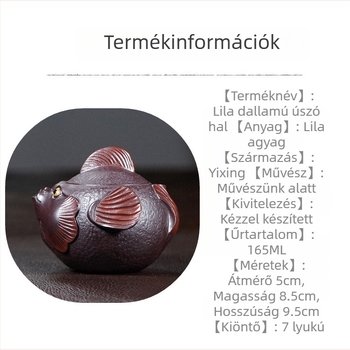 Lila homokból készült tea-pet díszfigura – kiegészítő a teázóasztalhoz