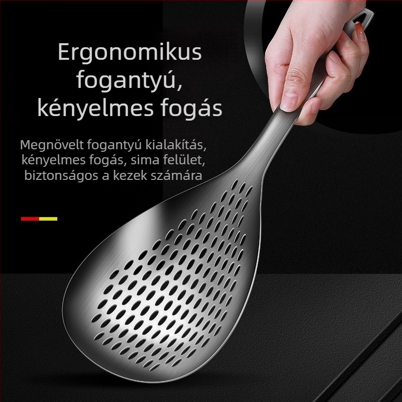 Rozsdamentes acélból készült konyhai szűrő tészta és dumpling számára, élelmiszer-minőségű, otthoni használatra, olajcsepegő hálóval