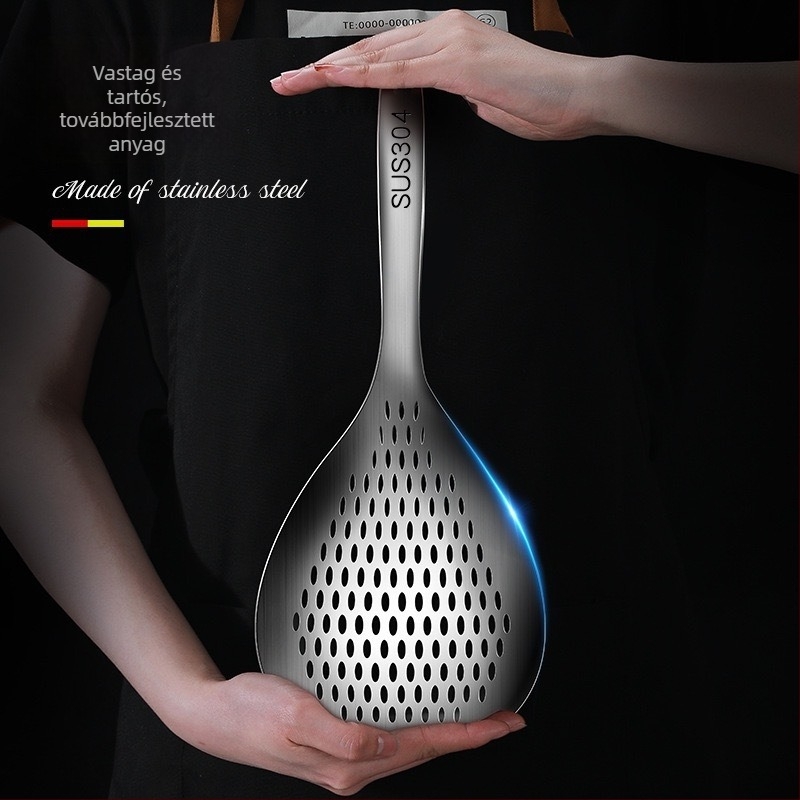Rozsdamentes acélból készült konyhai szűrő tészta és dumpling számára, élelmiszer-minőségű, otthoni használatra, olajcsepegő hálóval