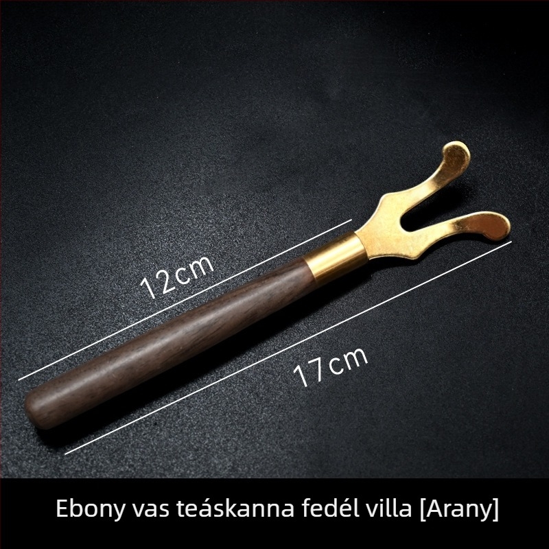 Vas teáskanna kiegészítők: teáskanna-villák és csipeszek sárkányfej és sárkányhaj motívumokkal; felületek: ezüst, réz, arany, bronz