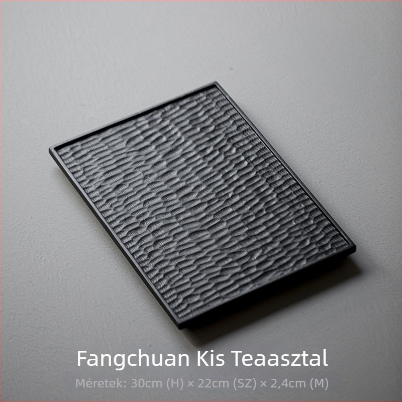 Szénizált kamforfából készült teáskannához tartozó állvány és teakészlet-tálca, japán stílusú wabi-szabi