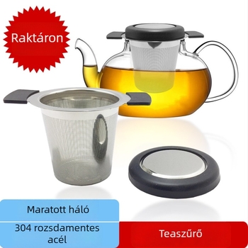 304 rozsdamentes acél teafilter üveg teáskannához, teafű infúzor és filter a levelekhez és virágos teákhoz