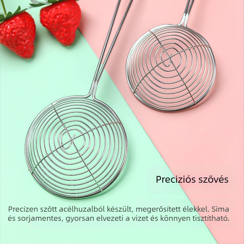 Rozsdamentes acél bubble tea kanál mély hálószűrővel gyöngyök számára