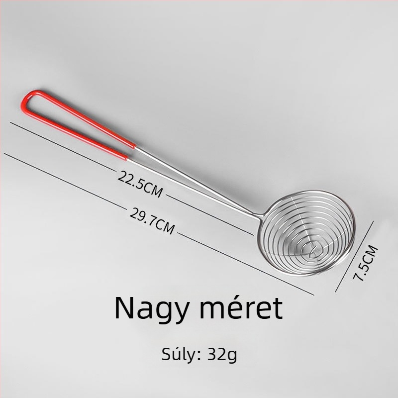 Rozsdamentes acél bubble tea kanál mély hálószűrővel gyöngyök számára