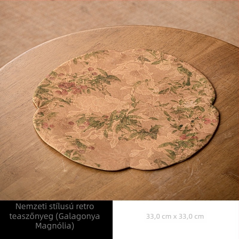Xiangyun Silk kétoldalas teázó alátét, új kínai stílusú Zen ihletésű, hőszigetelő teázó asztalterítő és teáskanna tartó