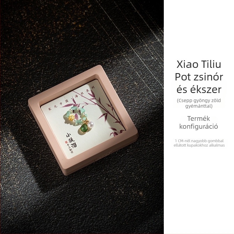 Teáskanna, teáscsésze, lótusz hüvely, kis kristály medál, kínai Zen-stílusú függő dísz, gaiwan-kiegészítő, teaceremónia kiegészítő
