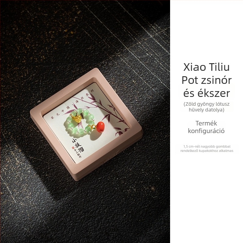 Teáskanna, teáscsésze, lótusz hüvely, kis kristály medál, kínai Zen-stílusú függő dísz, gaiwan-kiegészítő, teaceremónia kiegészítő